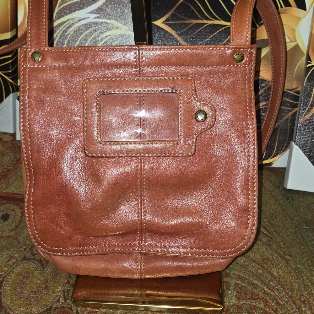 Fossil Brown Leather Crossbody Bag GUC - Picture 3 of 12